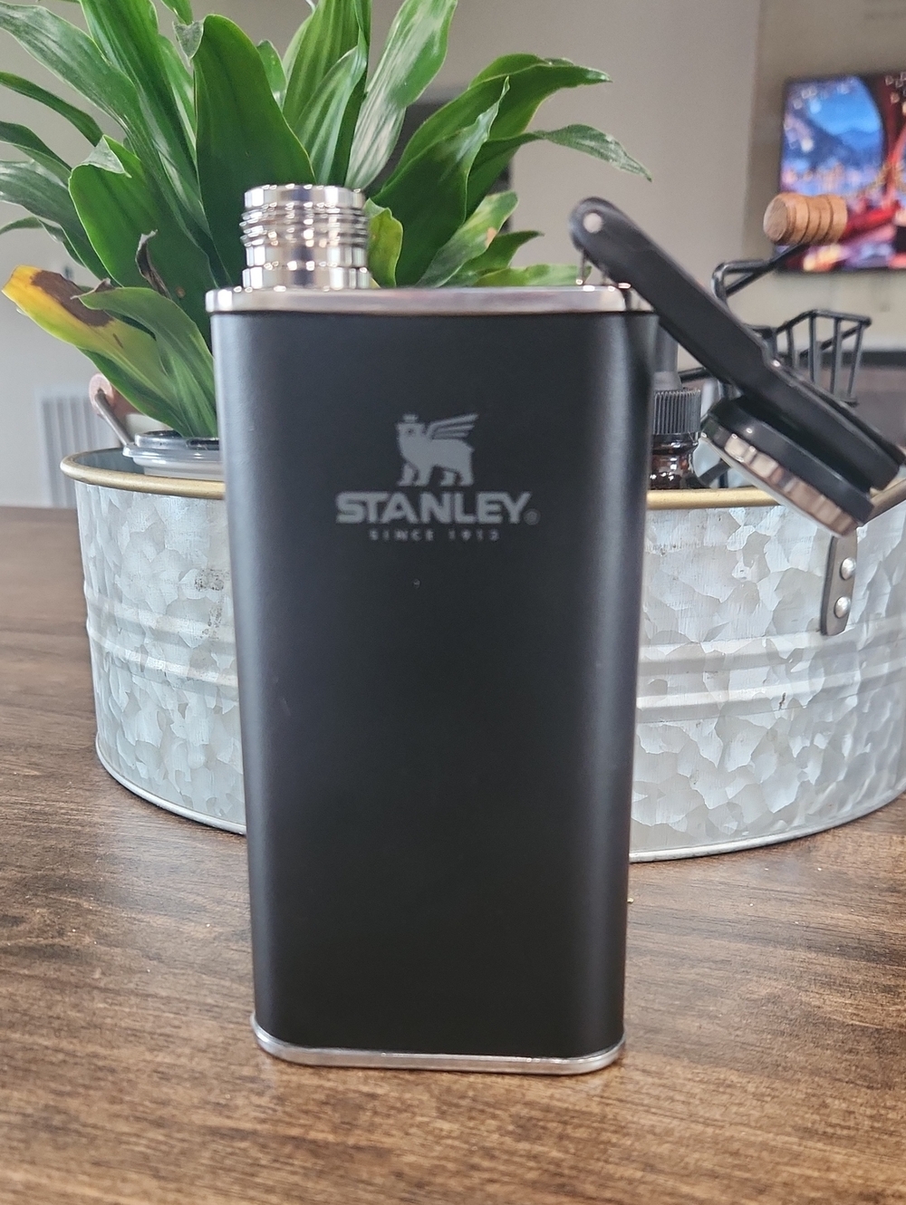 Stanley Matte Black Stainless Steel Flask with Screw Cap